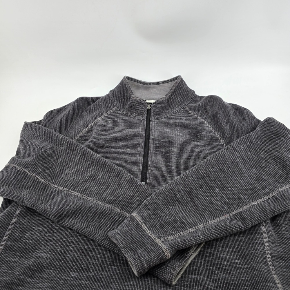Tommy Bahama Jeans Quarter Zip Mens Textured Slub Pullover Gray Large